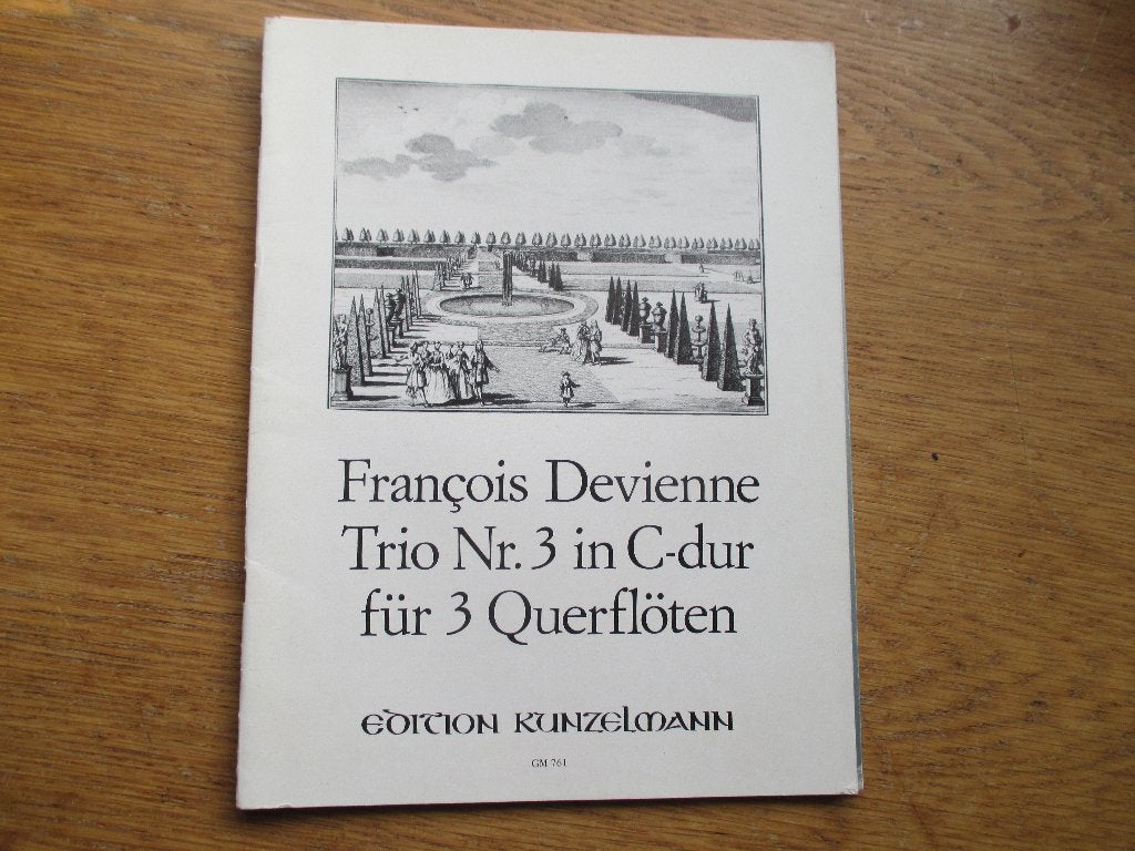 Francois devienne - trio nr3 in c -dur -voor 3 dwarsfluiten, Gebruikt, Klassiek, Dwarsfluit of Piccolo, Ophalen of Verzenden