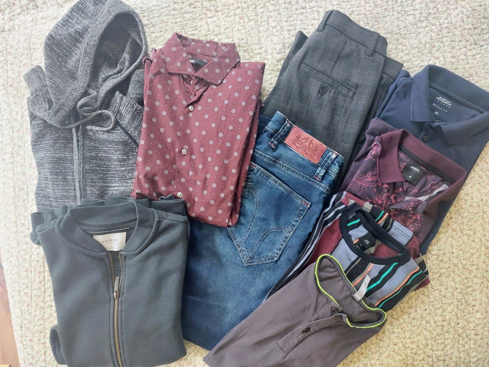 Mooie setjes! (merk)kledingpakket heren mt: W27/L30, XS/S, Ophalen of Verzenden, Zo goed als nieuw, Maat 46 (S) of kleiner