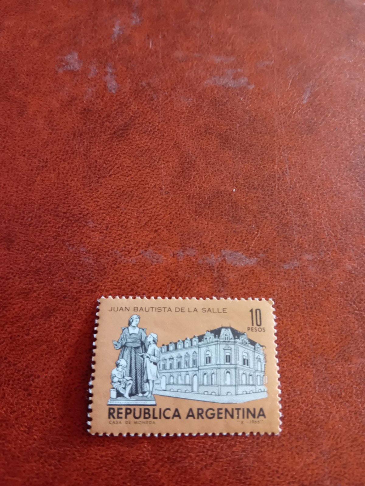 Zegel Argentinië Juan Bautista de la Salle 10 Pesos, Ophalen of Verzenden, Gestempeld