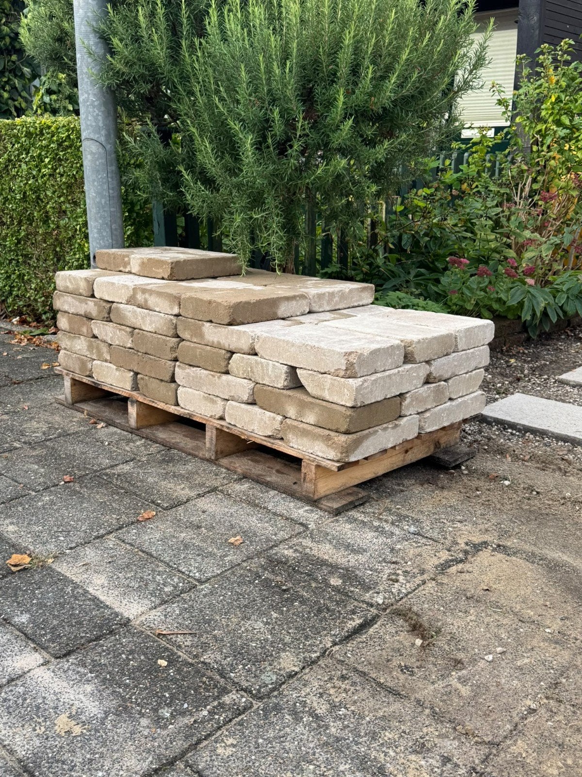 ongebruikte terrastegels type Stonique trommelsteen, Tuin en Terras, Ophalen, Nieuw, Minder dan 5 m², Beton