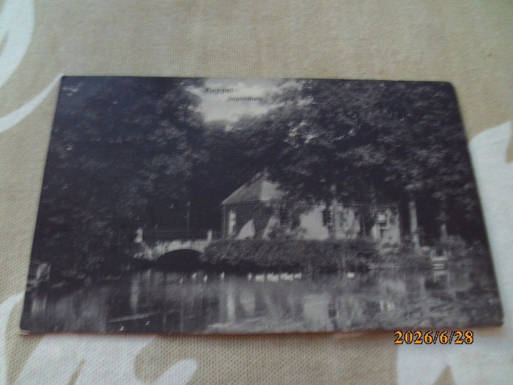 Laag Keppel Jagershuis met brug vijver gelopen 1923 pz Wilhe, Ophalen of Verzenden, 1920 tot 1940, Gelopen, Gelderland