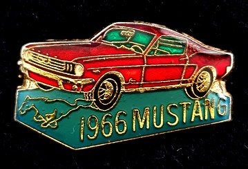 Ford Mustang 1966 pin- rood-groen, Verzenden, Nieuw, Transport, Speldje of Pin