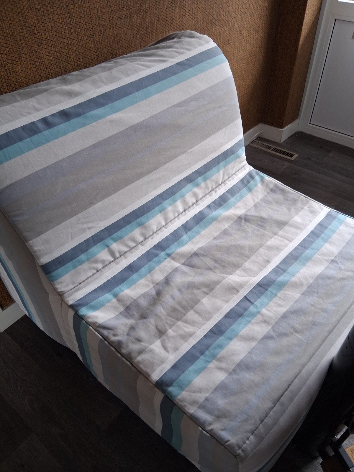 IKEA LYCKSELE slaapfauteuil - 1 persoons - Gestreept, Ophalen, Gebruikt, Eenpersoons, Meerkleurig