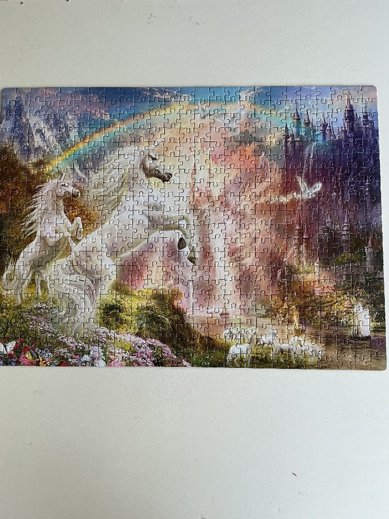 Clementoni Eenhoorn Puzzel 500 Stukjes, Ophalen of Verzenden, Minder dan 500 stukjes, Zo goed als nieuw, Legpuzzel