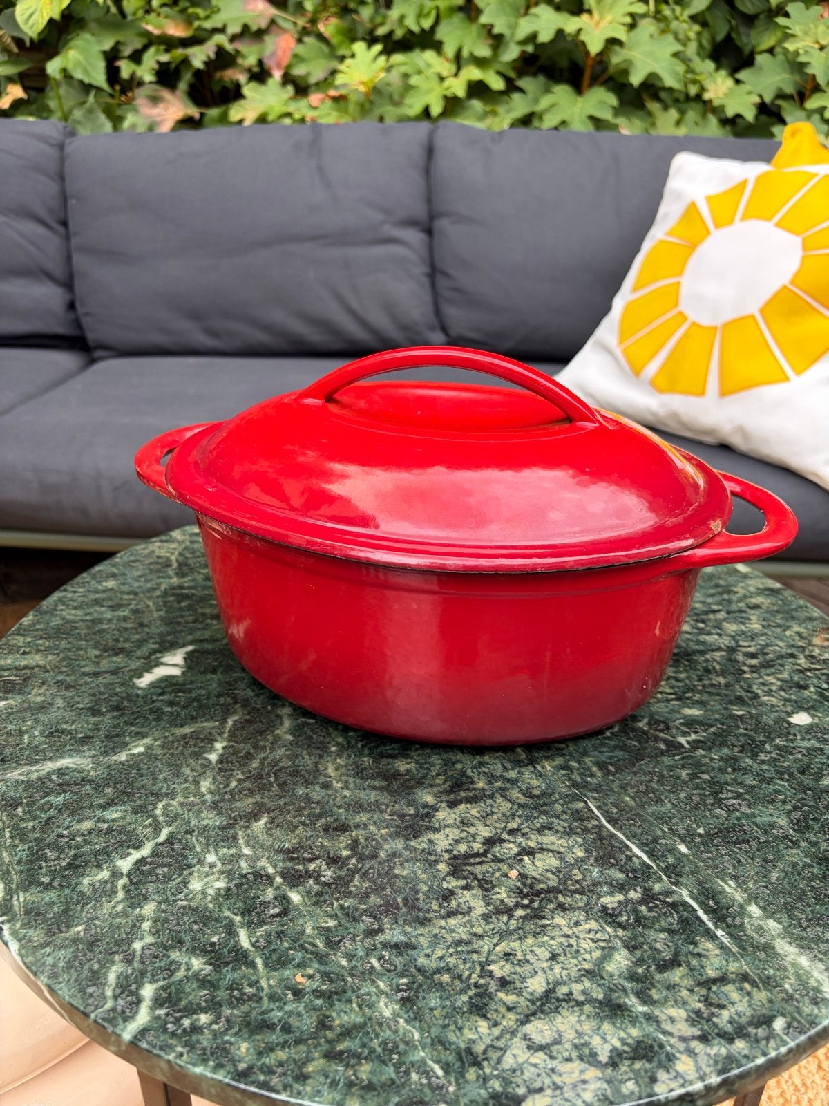 Gietijzeren pan - 27x22x11cm - Gebruikt, Ophalen, Gebruikt, Met deksel, Braadpan
