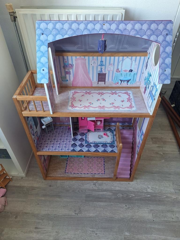 Kidkraft poppenhuis (passen barbies in), Ophalen, Gebruikt, Poppenhuis