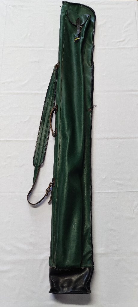 Vintage hengeltas - foudraal albatros groen leer made in gdr, Ophalen, Gebruikt, Koffer of Tas