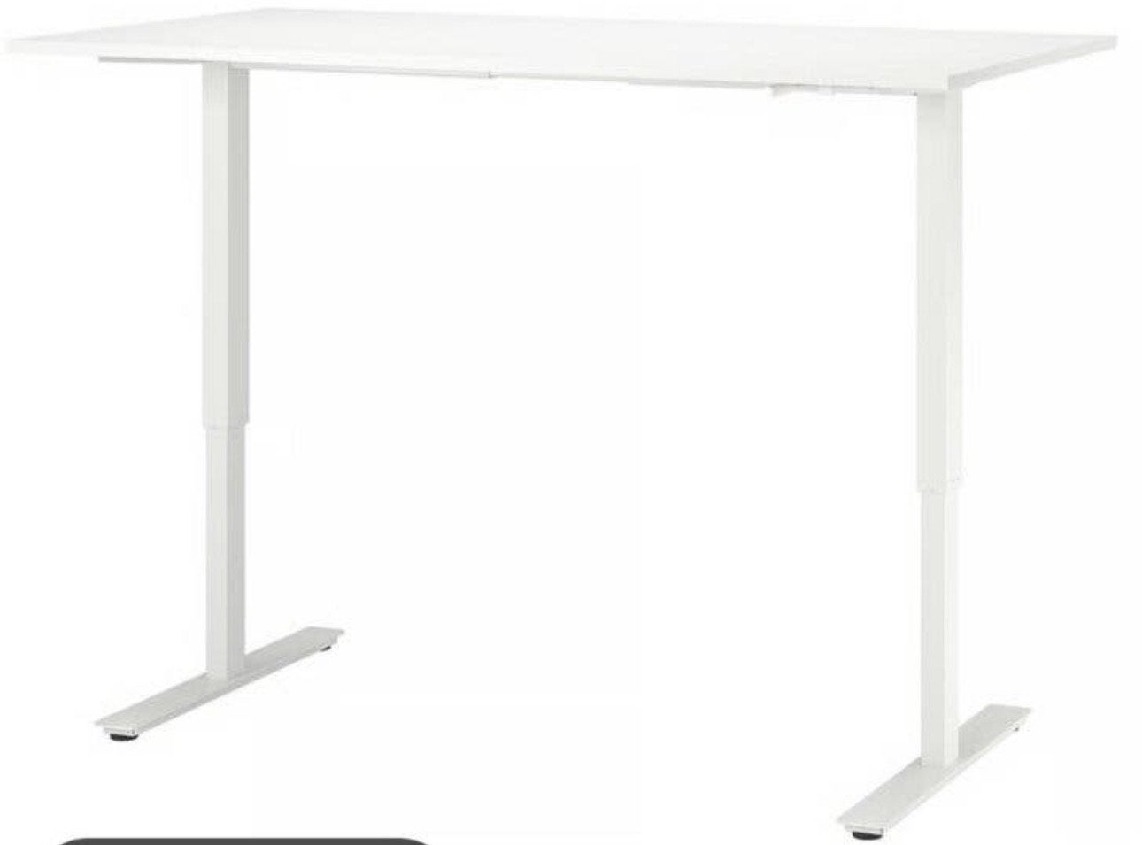 IKEA SKARSTA/TROTTEN Zit-sta bureau wit 160x80 cm, Ophalen, Zit-sta bureau, Spaanplaat of MDF, In hoogte verstelbaar