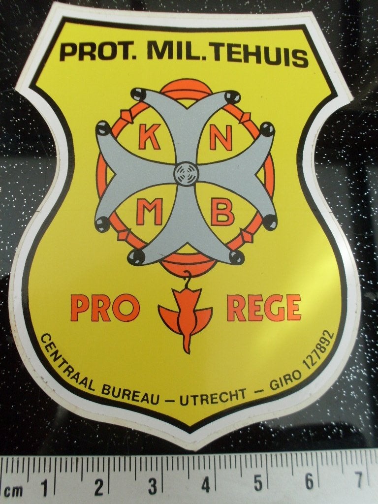 sticker knmb pro rege pro mil tehuis centraal bureau utrecht, Verzenden, Zo goed als nieuw, Bedrijf of Vereniging