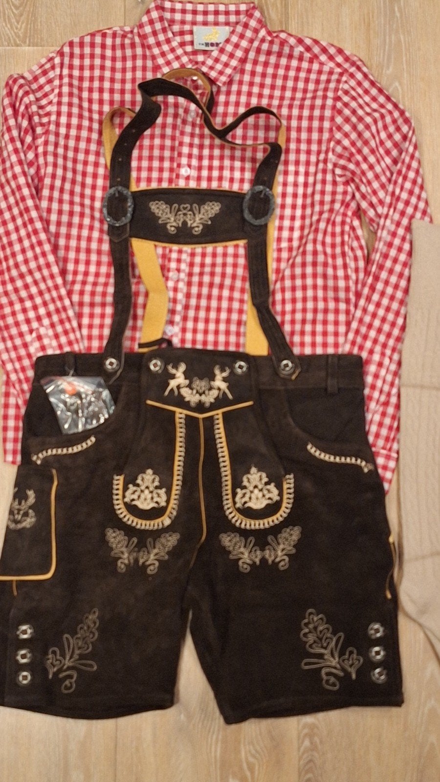 Lederhose 50 overhemd kousen oktoberfeest, Ophalen, Nieuw, Maat 48/50 (M), Overige thema's