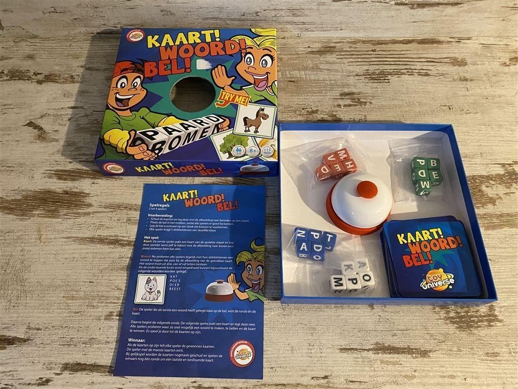 Kaart! woord! bel! bordspel [s569], Ophalen of Verzenden, Zo goed als nieuw