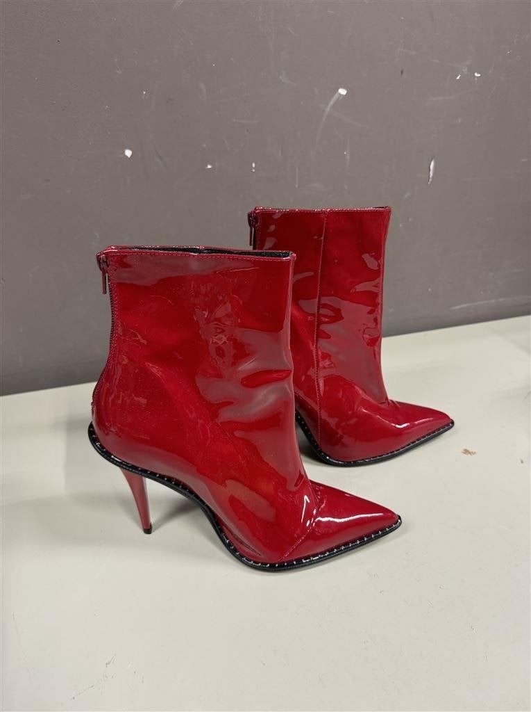 River Island - Rode leren hakken maat 39, Ophalen of Verzenden, Nieuw, Rood