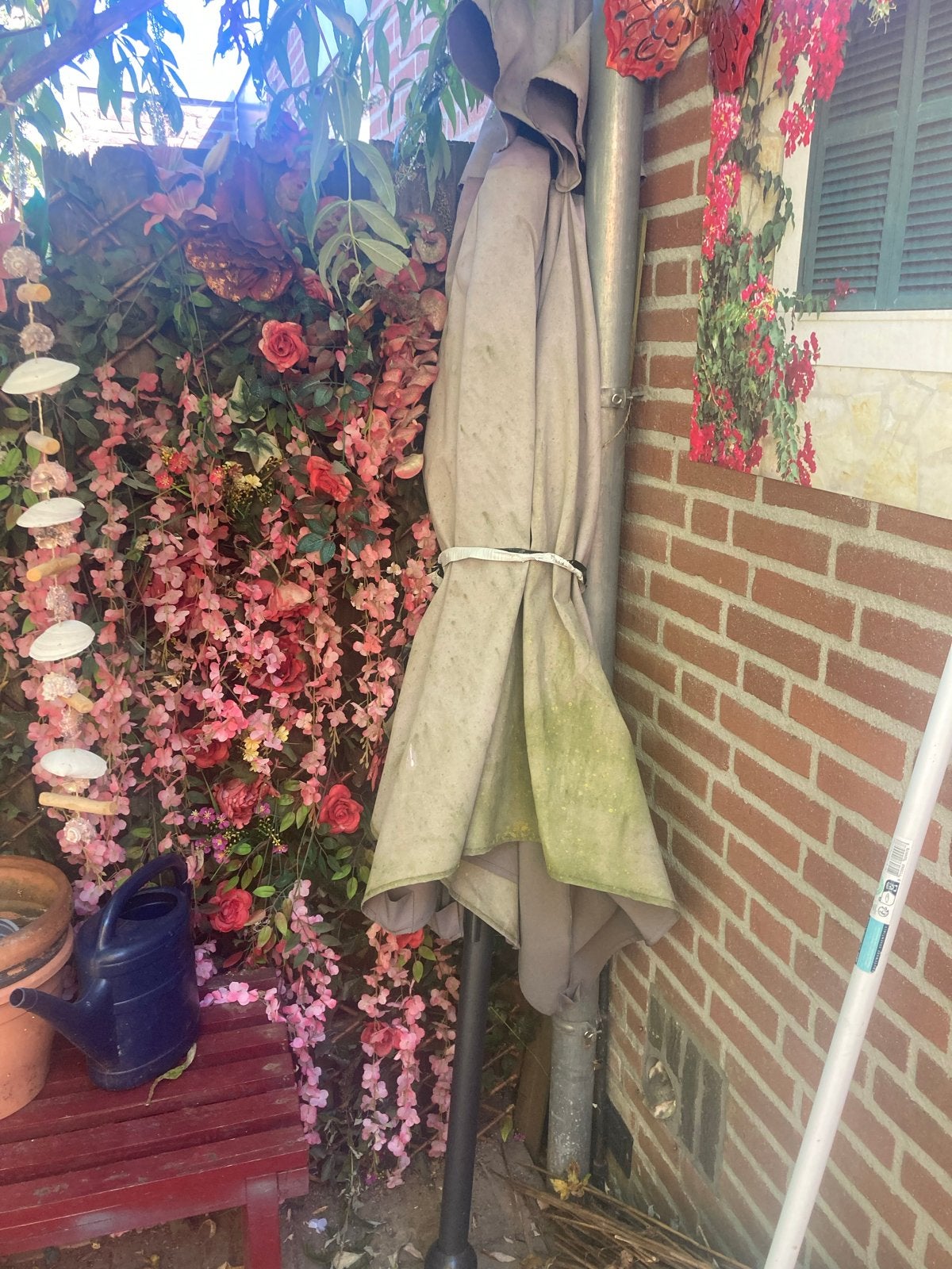 Grote parasol, Ophalen, Gebruikt, 2 tot 3 meter, Stokparasol