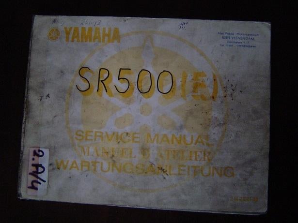 Yamaha SR500 1978 motorcycle service manual supplement, Ophalen of Verzenden, Yamaha