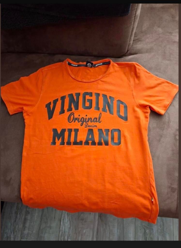 Vingino T-shirt Oranje Maat 164 - Perfect voor Koningsdag!, Gebruikt, Jongen of Meisje, Ophalen of Verzenden, Vingino