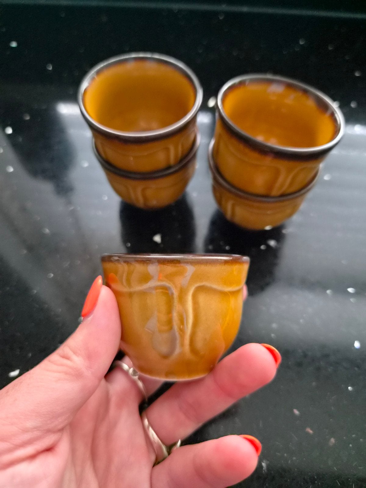 Set van 5 vintage eierdopjes - Made in Poland, Ophalen of Verzenden