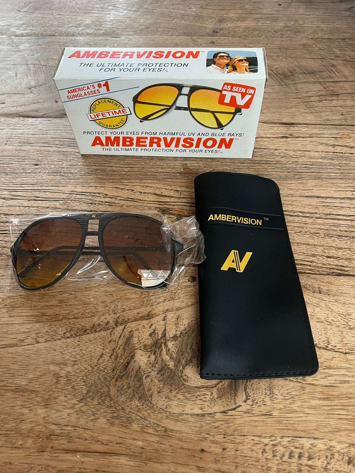 Ambervision Zonnebril - Nieuw in doos, Overige merken, Zonnebril, Zwart, Nieuw