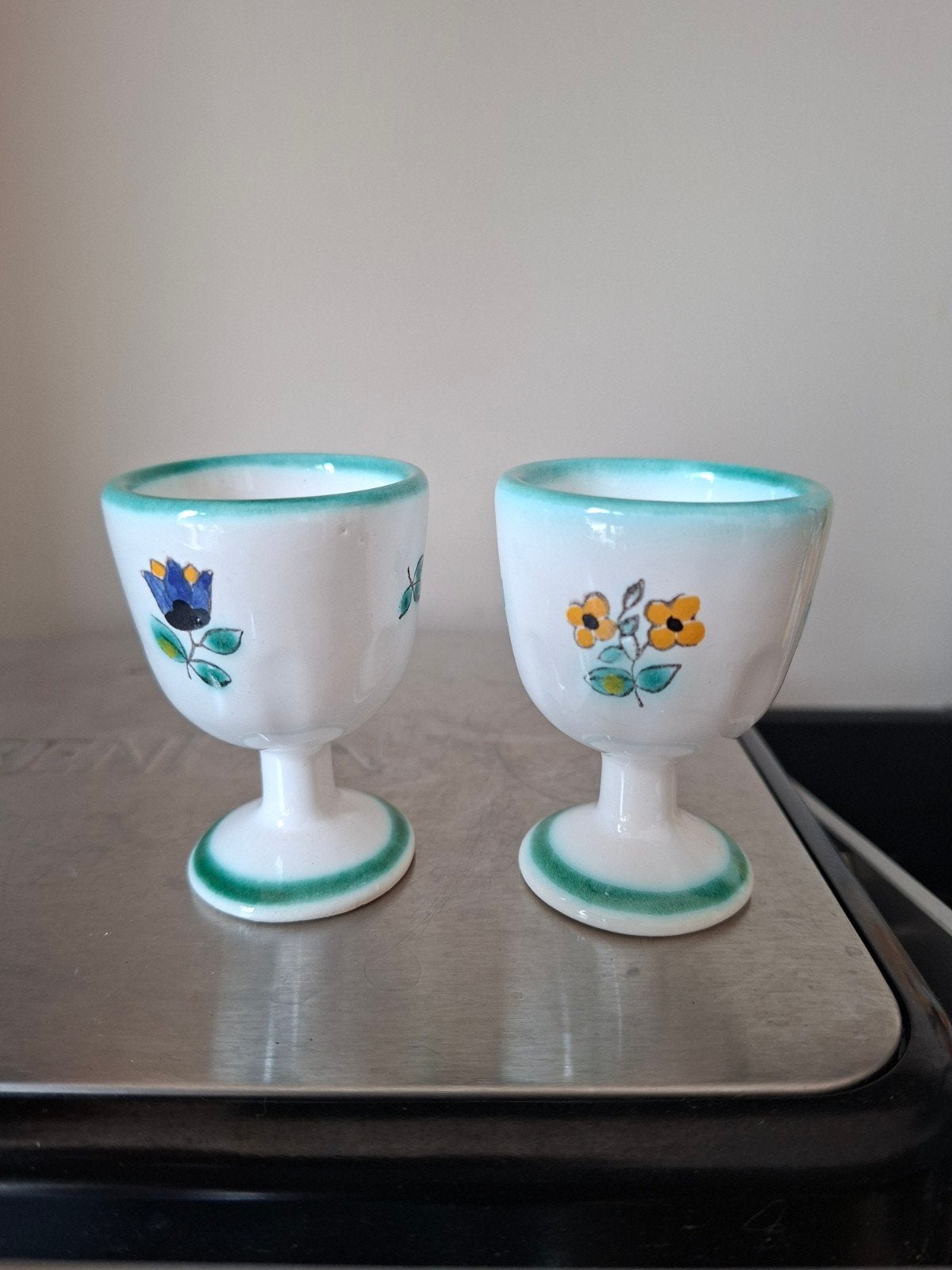 Gmundner Keramiek Eierdopjes Alpenbloemen (2 stuks), Ophalen of Verzenden