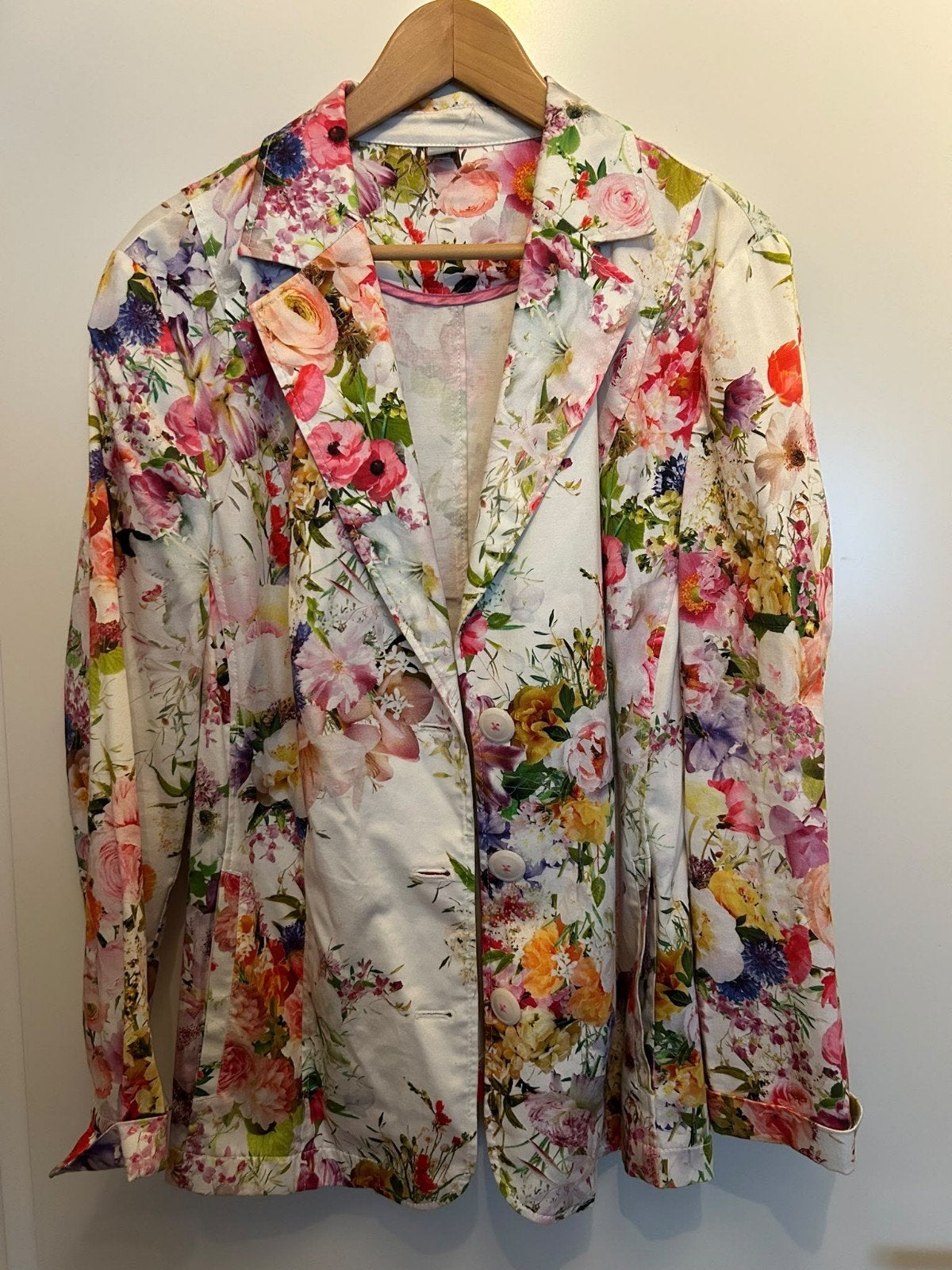 Erfo blazer kleurrijk bloemen maat 48, Overige kleuren, Erfo, Maat 46/48 (XL) of groter, Ophalen of Verzenden