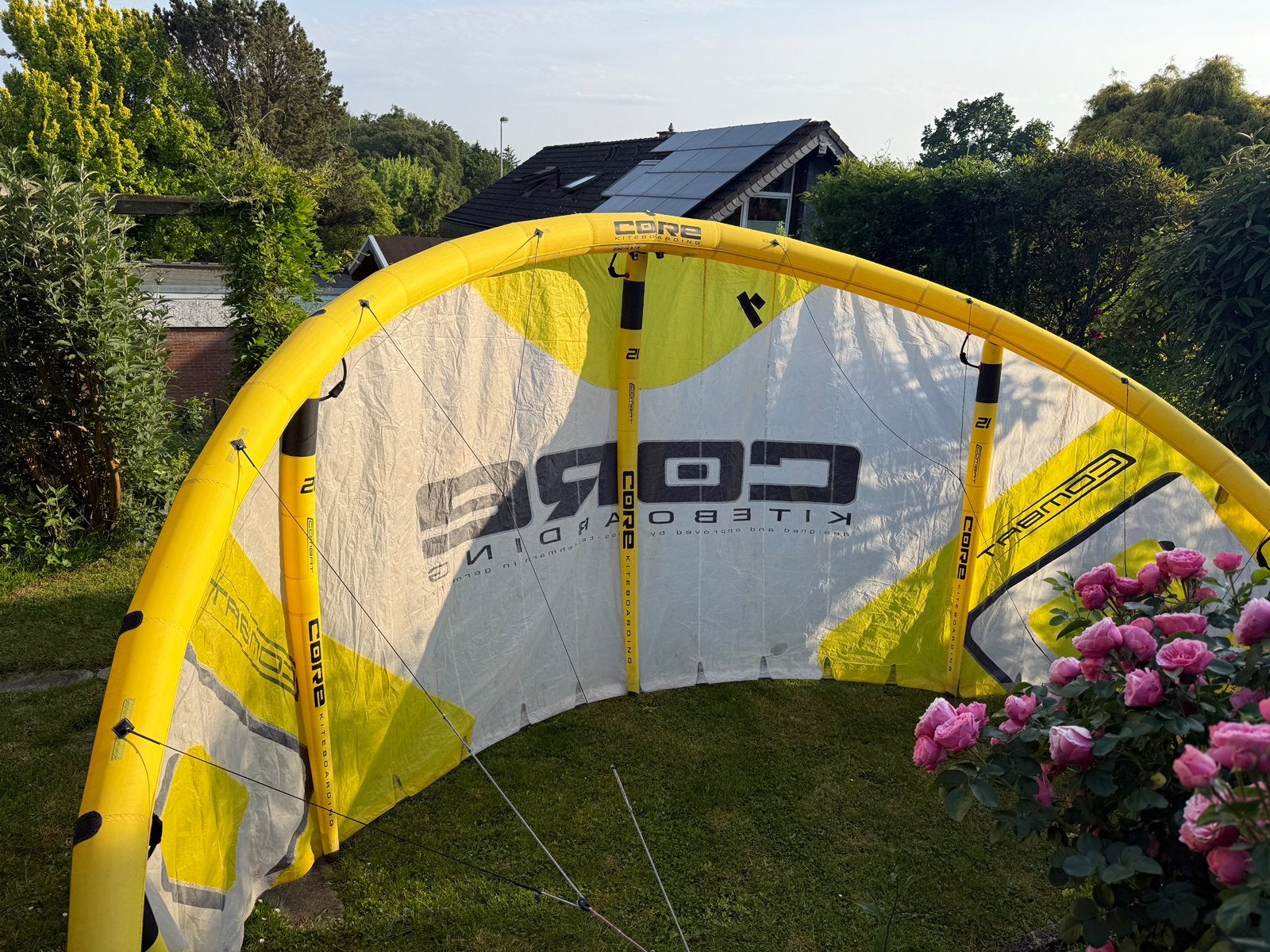 Core combat  kite 9/12 met bar, Watersport en Boten, Kitesurfen, Geen board, Ophalen of Verzenden, Zo goed als nieuw