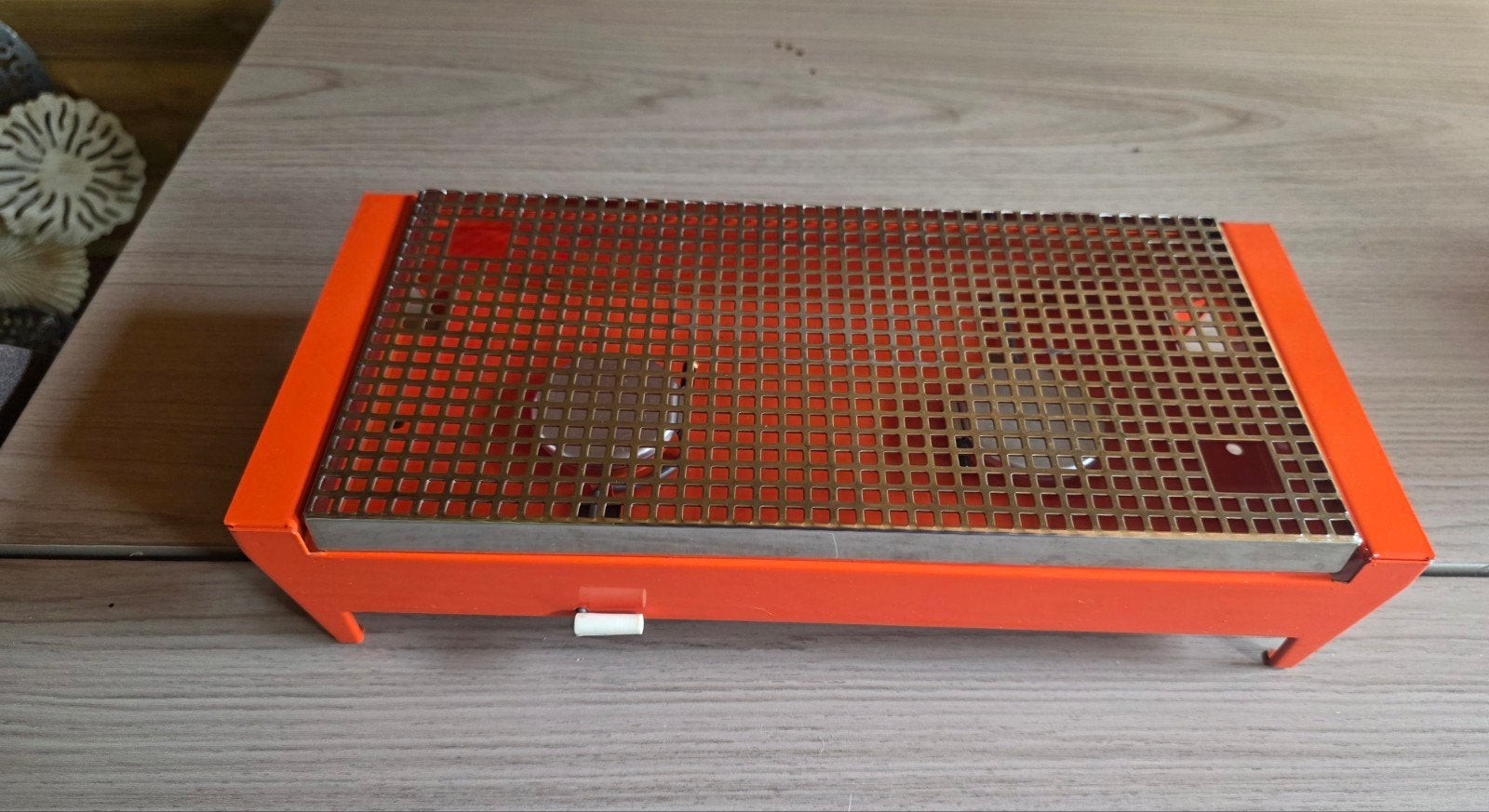 Vintage oranje warmhoud plaatje, Ophalen of Verzenden, Huis en Inrichting