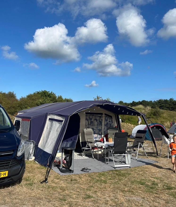 Ruime 5/6 pers. Jamet arizona vouwwagen met voortent/luifel, Ophalen, Blauw, Aanwezig, Jamet