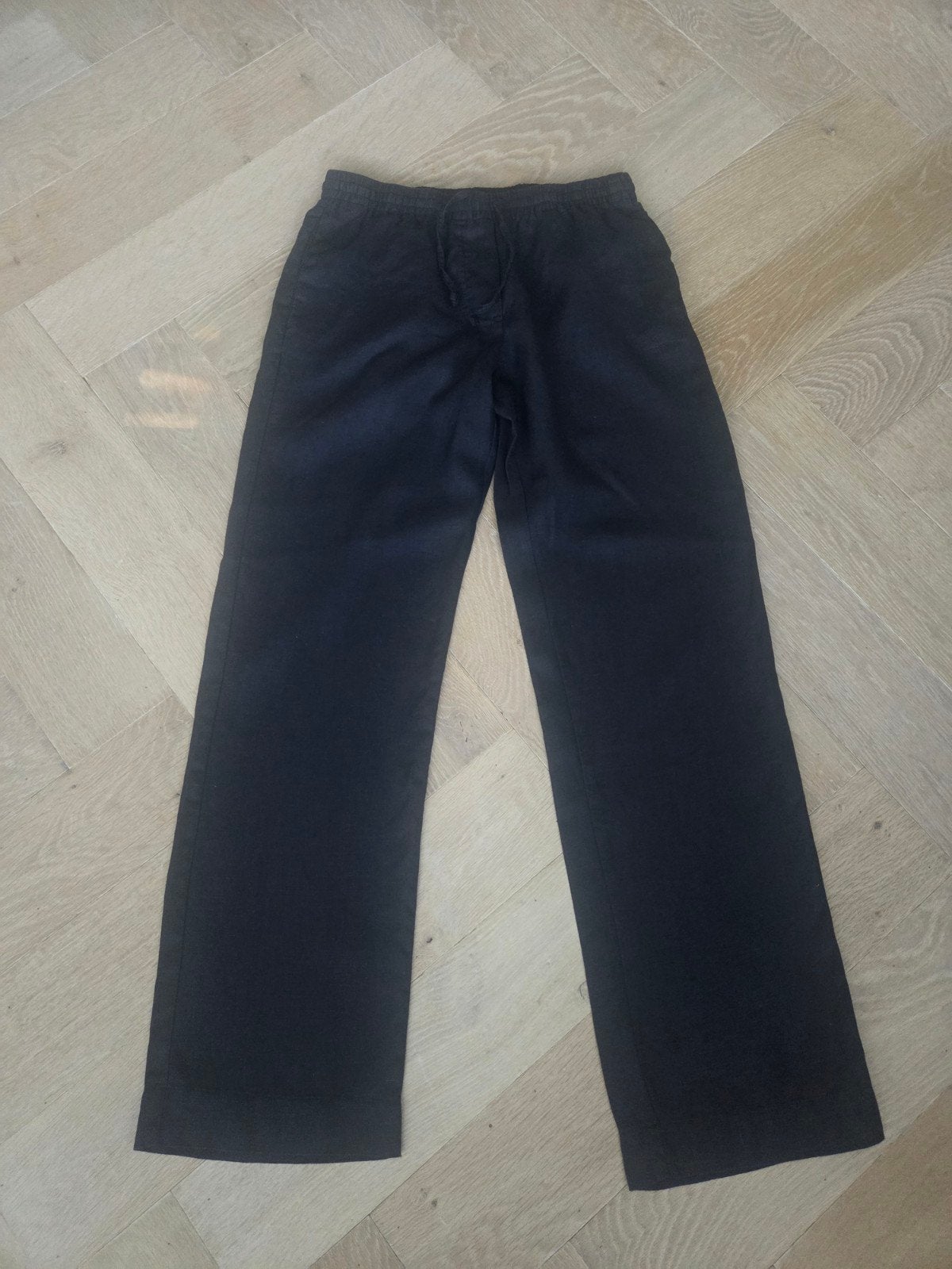 samsøe samsøe hoys linnen broek maat S, Maat 38/40 (M), Zwart, Ophalen of Verzenden, Zo goed als nieuw