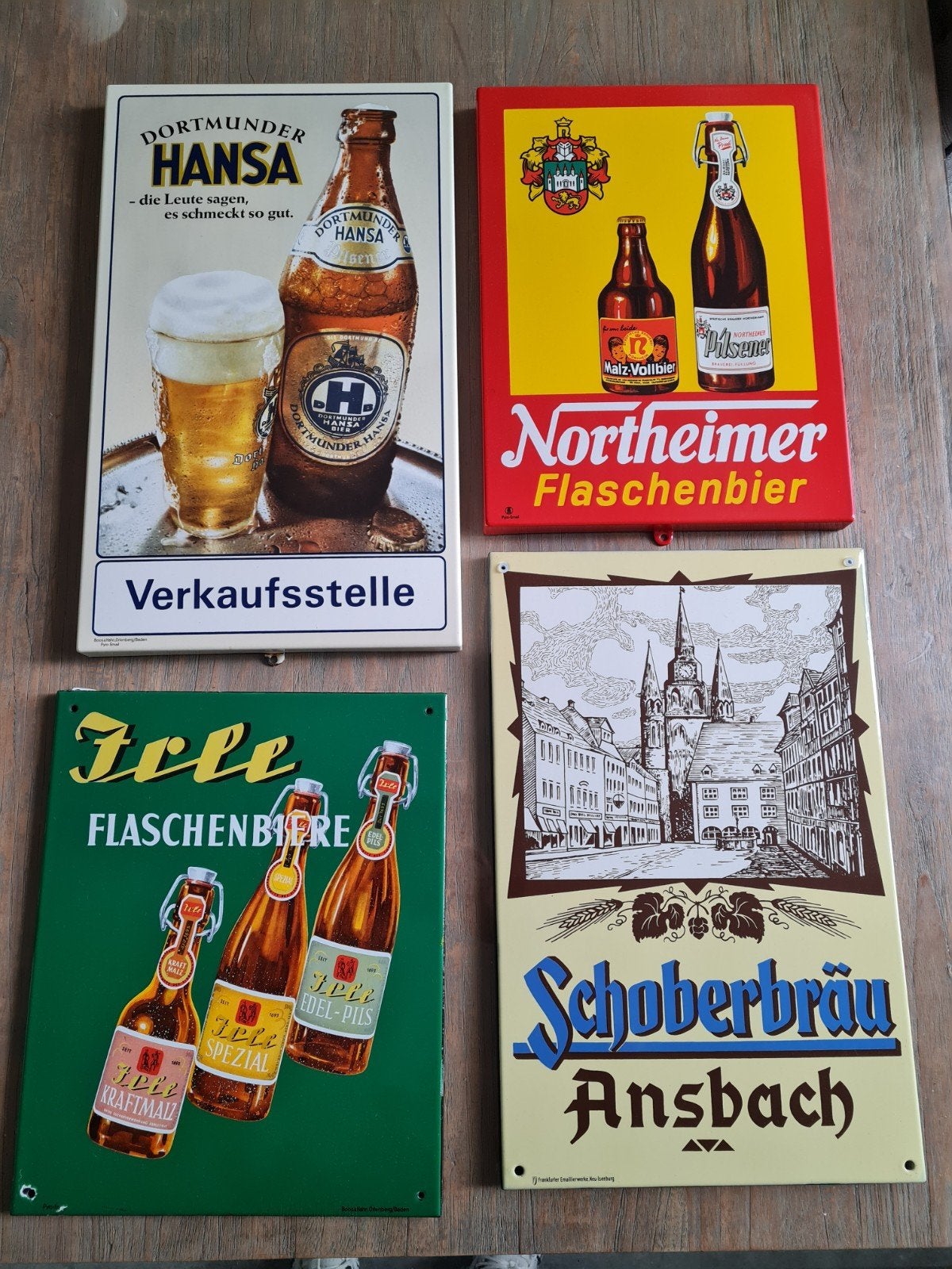 Duitse emaille borden 4stuks, Ophalen of Verzenden, Reclamebord