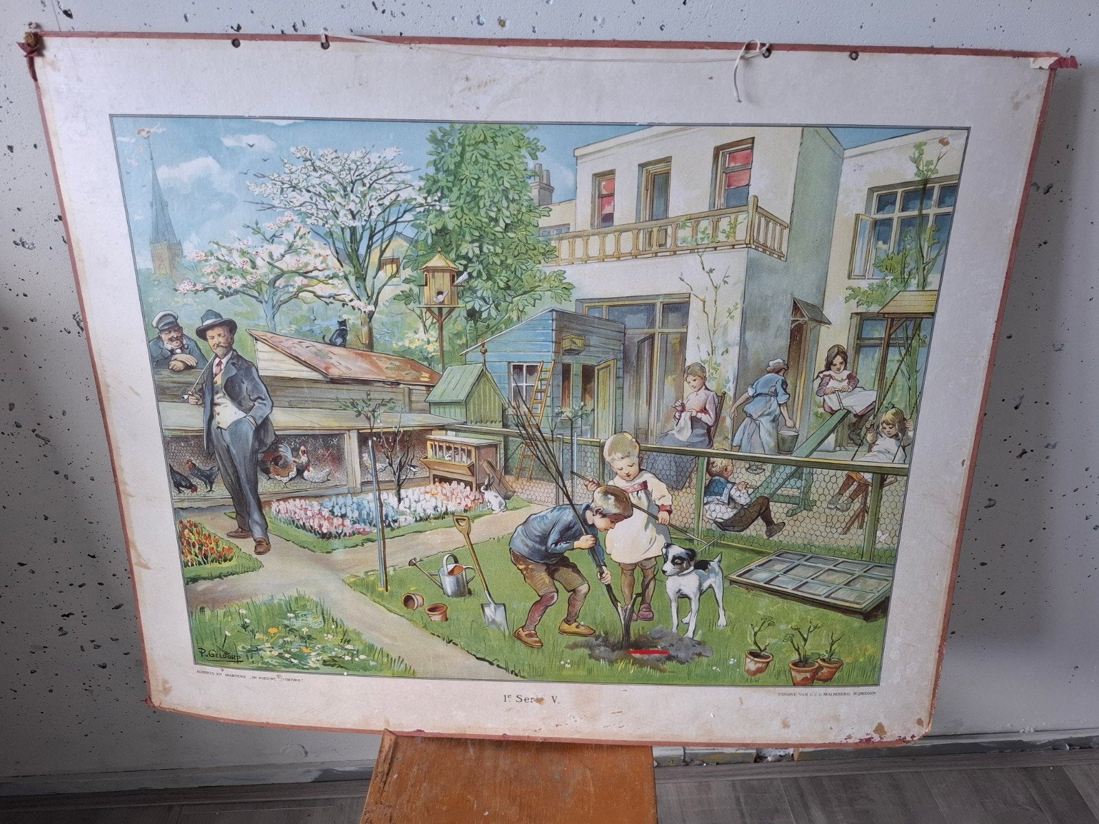 Twee oude schoolplaten L.C.G. Malmberg - Serie IV en V, Ophalen, Natuur en Biologie