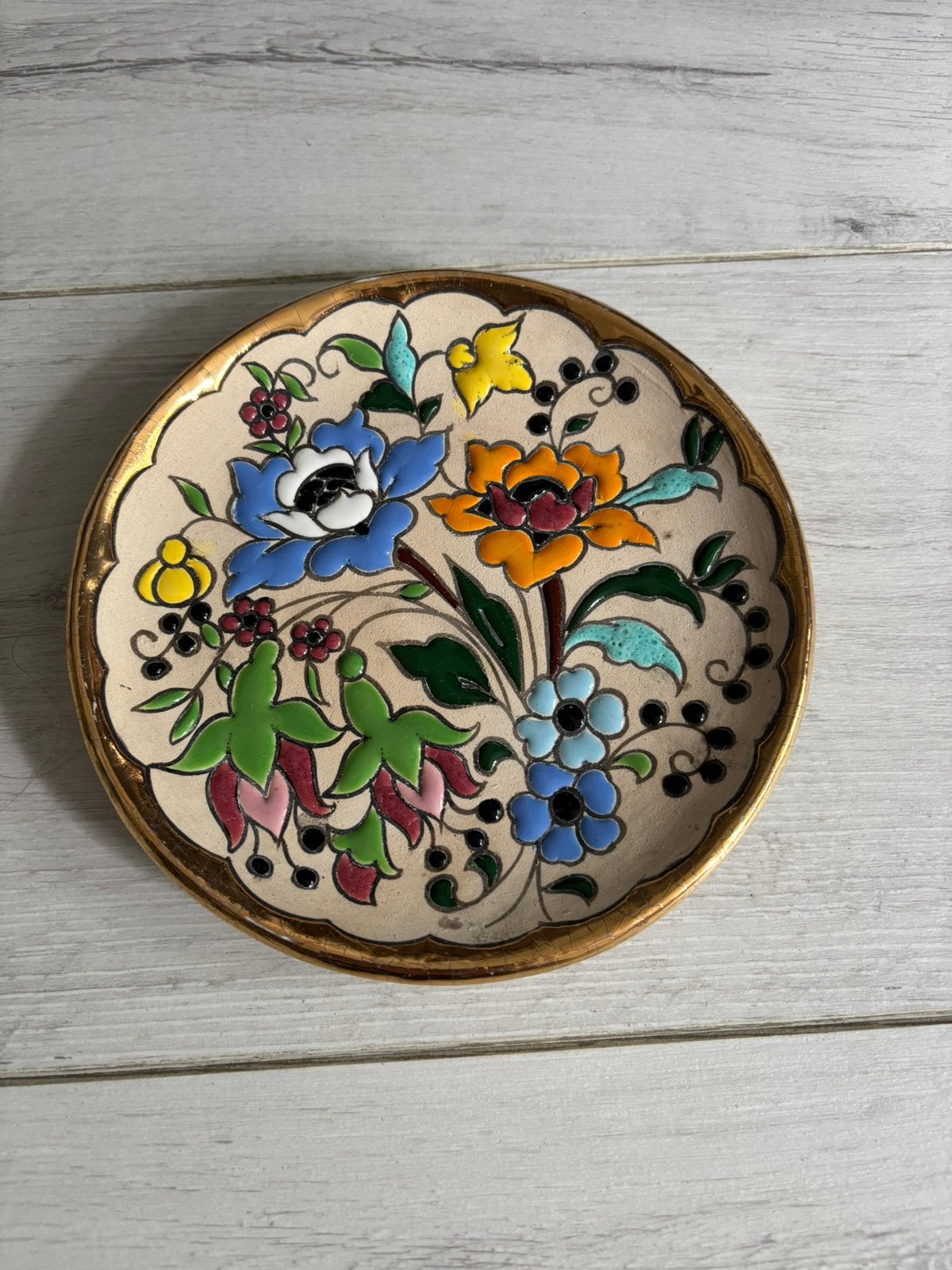 Spaans Wandbord – Ceramicas Sevilla – 24k Goud, Antiek en Kunst, Ophalen of Verzenden
