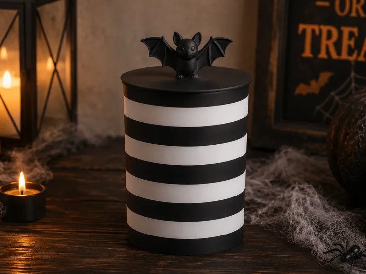 3D Print Voorraadpot met Vleermuis (Halloween Decoratie), Ophalen of Verzenden, Nieuw, Feestartikel, Halloween of Griezel