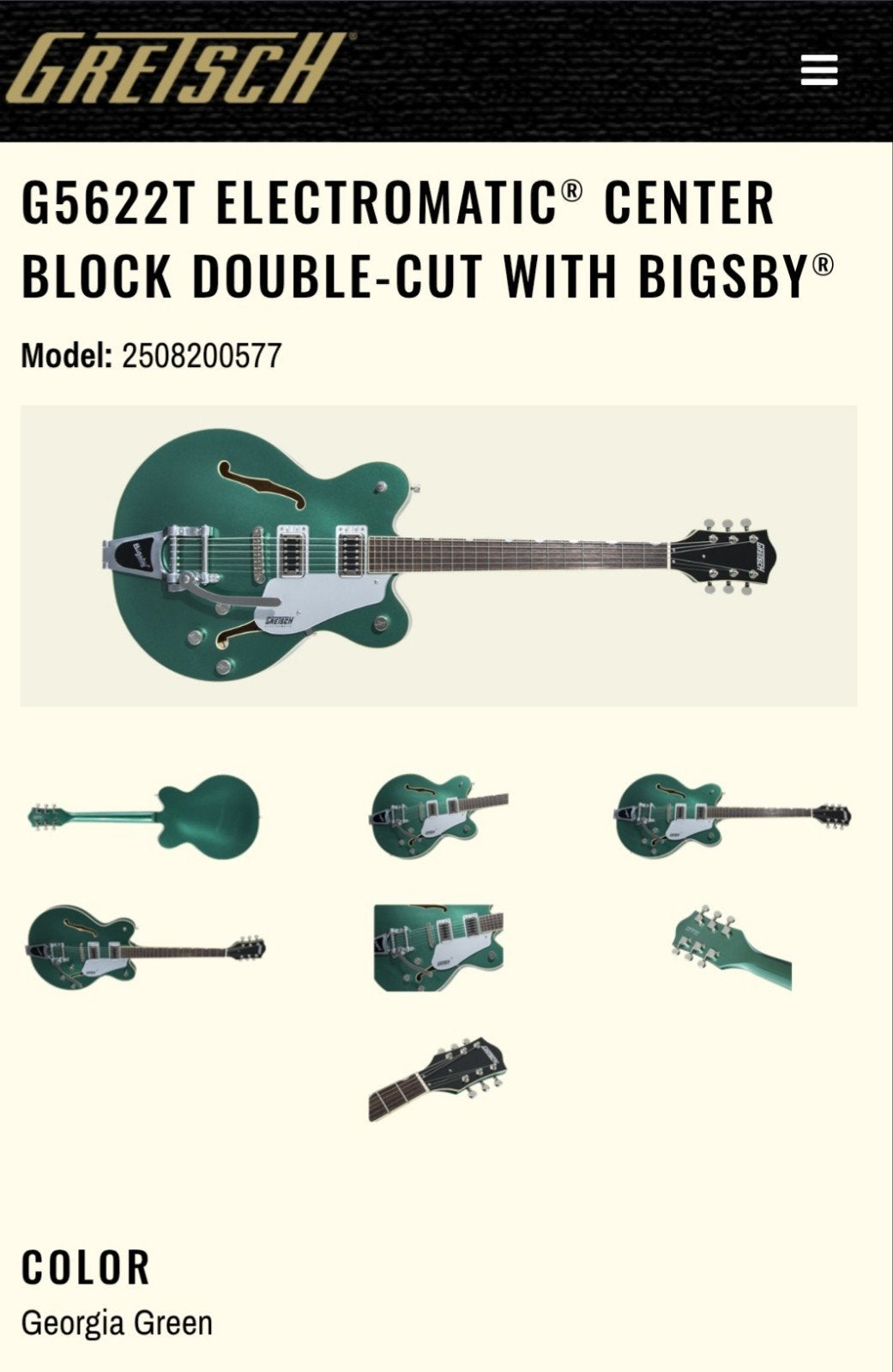 Gretsch G5622T Electromatic Center Block Double-Cut, Ophalen, Zo goed als nieuw, Semi-solid body, Overige merken