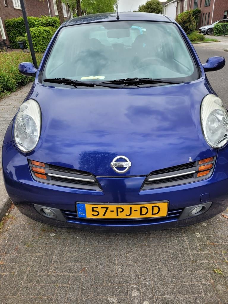 Nissan Micra 1.4 3DR 2004 Blauw 88pk, Auto's, Stof, 31 €/maand, 4 cilinders, Blauw