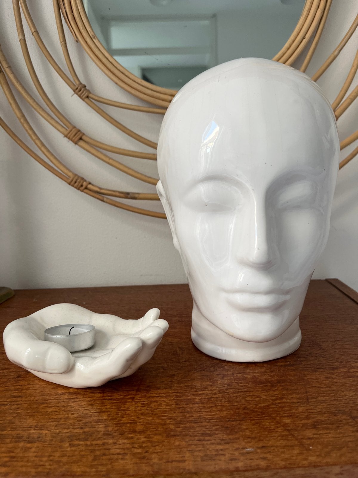 Vintage Retro Hoofd Mannequin Porselein Keramiek, Antiek en Kunst, Ophalen of Verzenden