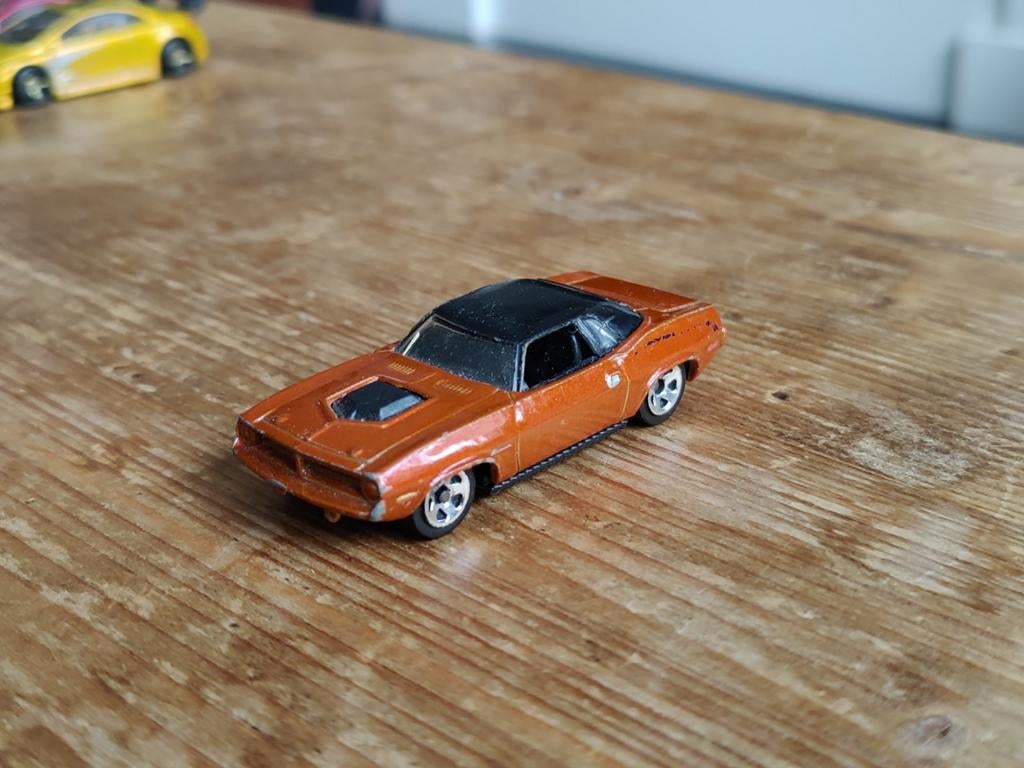 Hot Wheels Plymouth Barracuda ORANJE, Ophalen of Verzenden, Zo goed als nieuw, Auto