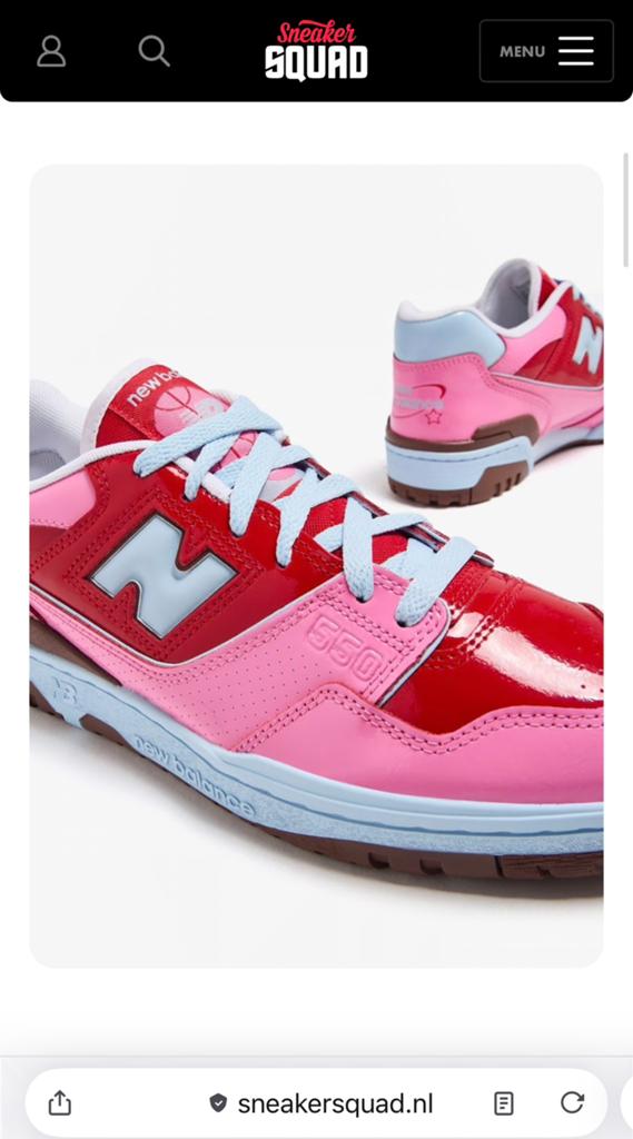 New Balance 550 nieuw Y2K Patent Leather Red/Pink, Kleding | Heren, Schoenen, Overige kleuren, Verzenden, Nieuw, Sneakers of Gympen