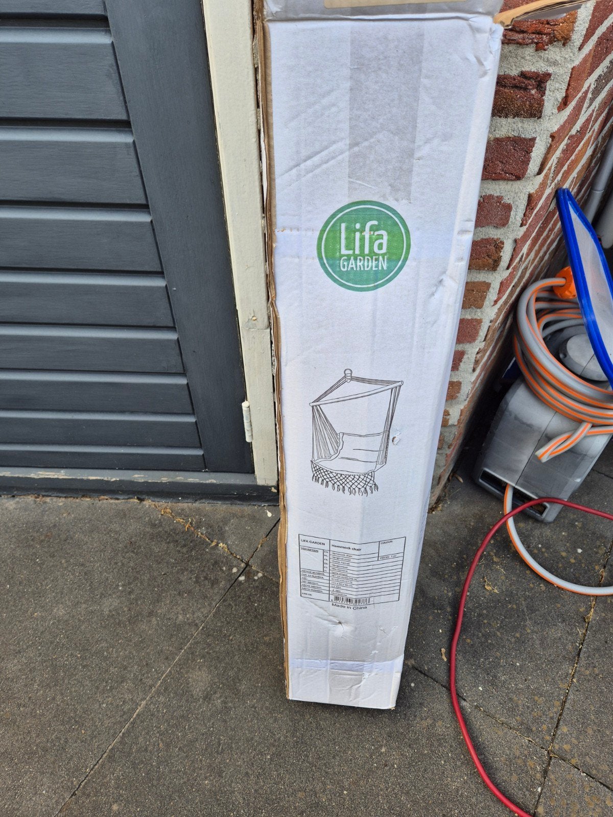 Nieuwe LiFa Garden Hangstoel - Blauw/Wit gestreept, Ophalen of Verzenden, Nieuw, Meerpersoons, Binnen