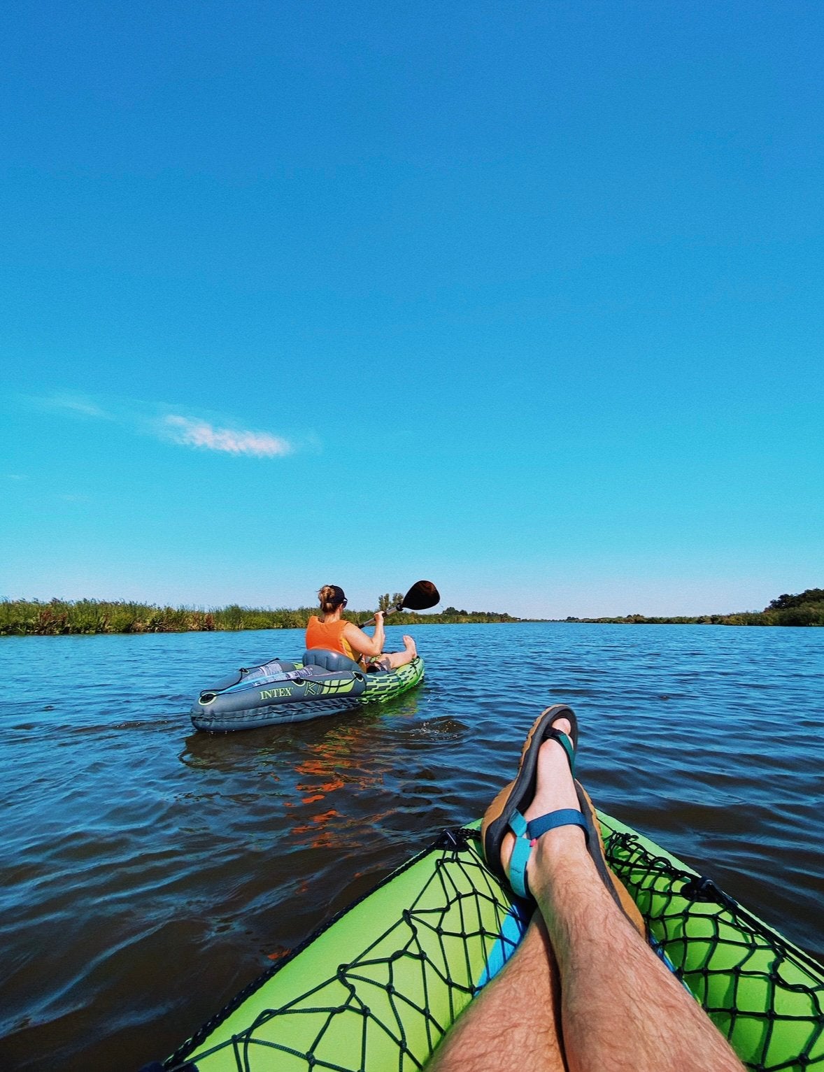 Intex challanger K1 kayaks. Opblaasbaar inclusief pomp., Ophalen, Opblaasbaar, Zo goed als nieuw, 1-persoons