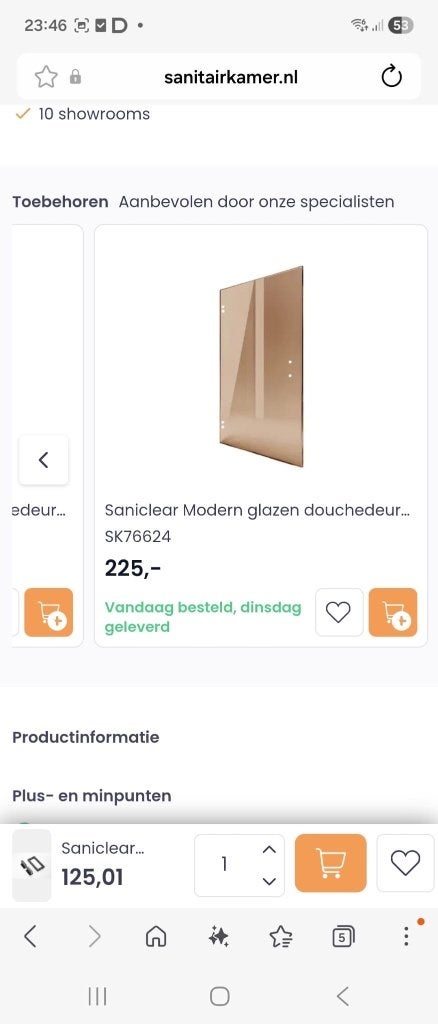 Douche deur, Ophalen, Nieuw