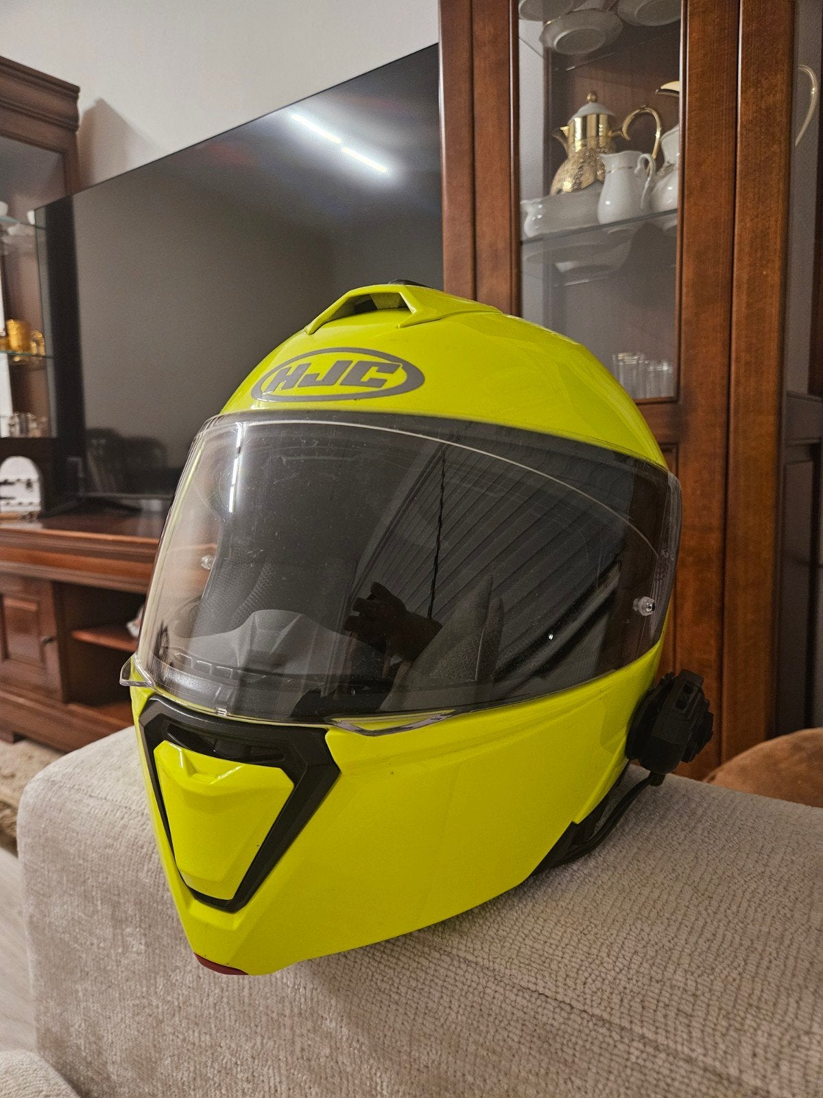 Motorhelm Maat L met Bluetooth - HJC, Ophalen, HJC, Integraalhelm, L