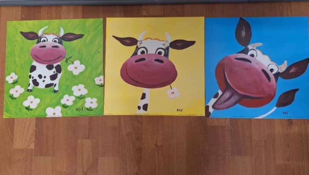 3 Leuke posters met een grappige koe, Ophalen of Verzenden, Nieuw, Overige typen