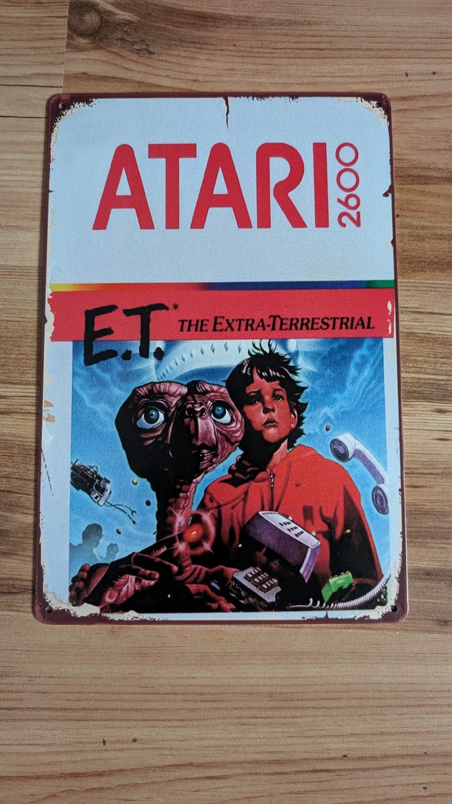Atari 2600 E.T. The Extra-Terrestrial Metalen Plaat, Spelcomputers en Games, Ophalen of Verzenden, Zo goed als nieuw, Overige modellen