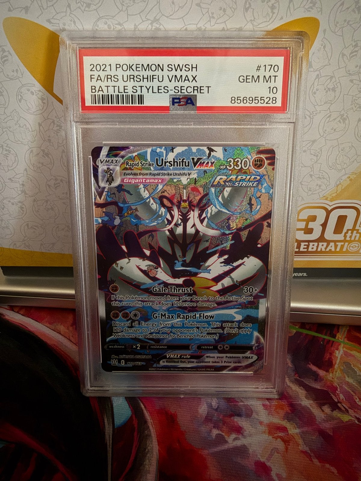 PSA 10 Urshifu VMAX Secret Rare Battle Styles Pokémon Kaart, Ophalen of Verzenden, Nieuw, Losse kaart