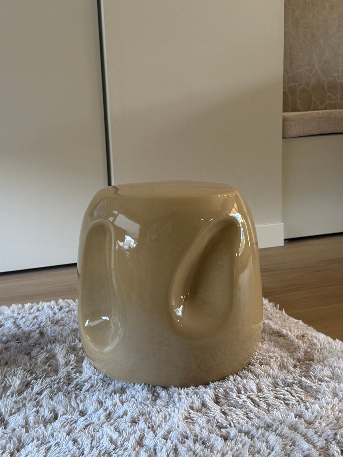HKliving Currents ceramic side table Sand, Ophalen, Zo goed als nieuw, Rond, Minder dan 50 cm