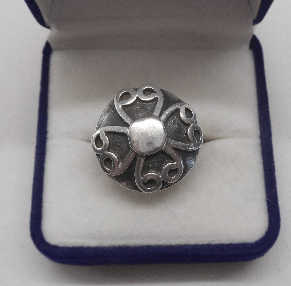 Zilveren modernist ring maat 18 nr.494, 18 tot 19, Gebruikt, Verzenden, Dame