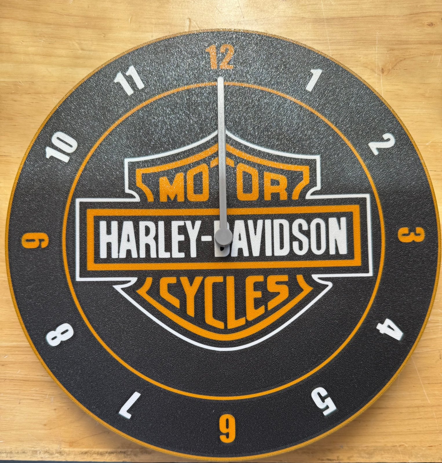 Unieke 3D geprinte Harley-Davidson wandklok, Ophalen of Verzenden, Nieuw, Wandklok