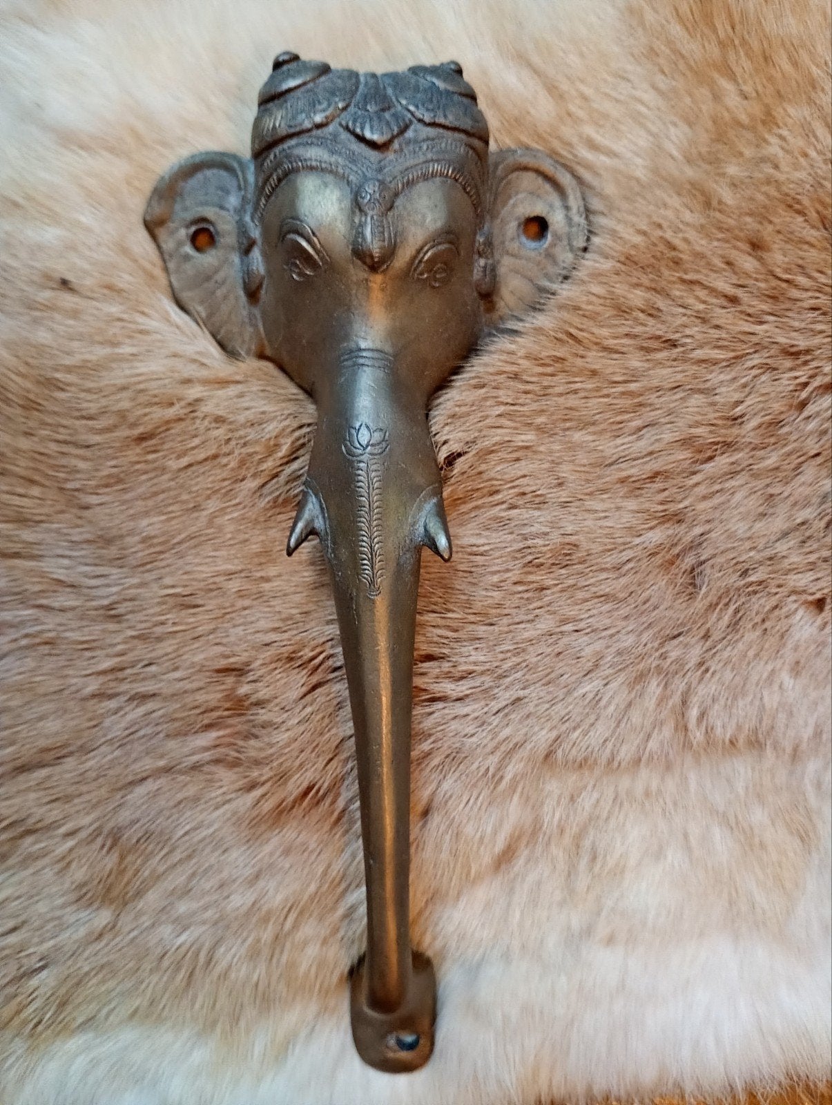 Antieke Messing Olifant Deurknop uit India - Uniek Decorati, Ophalen of Verzenden