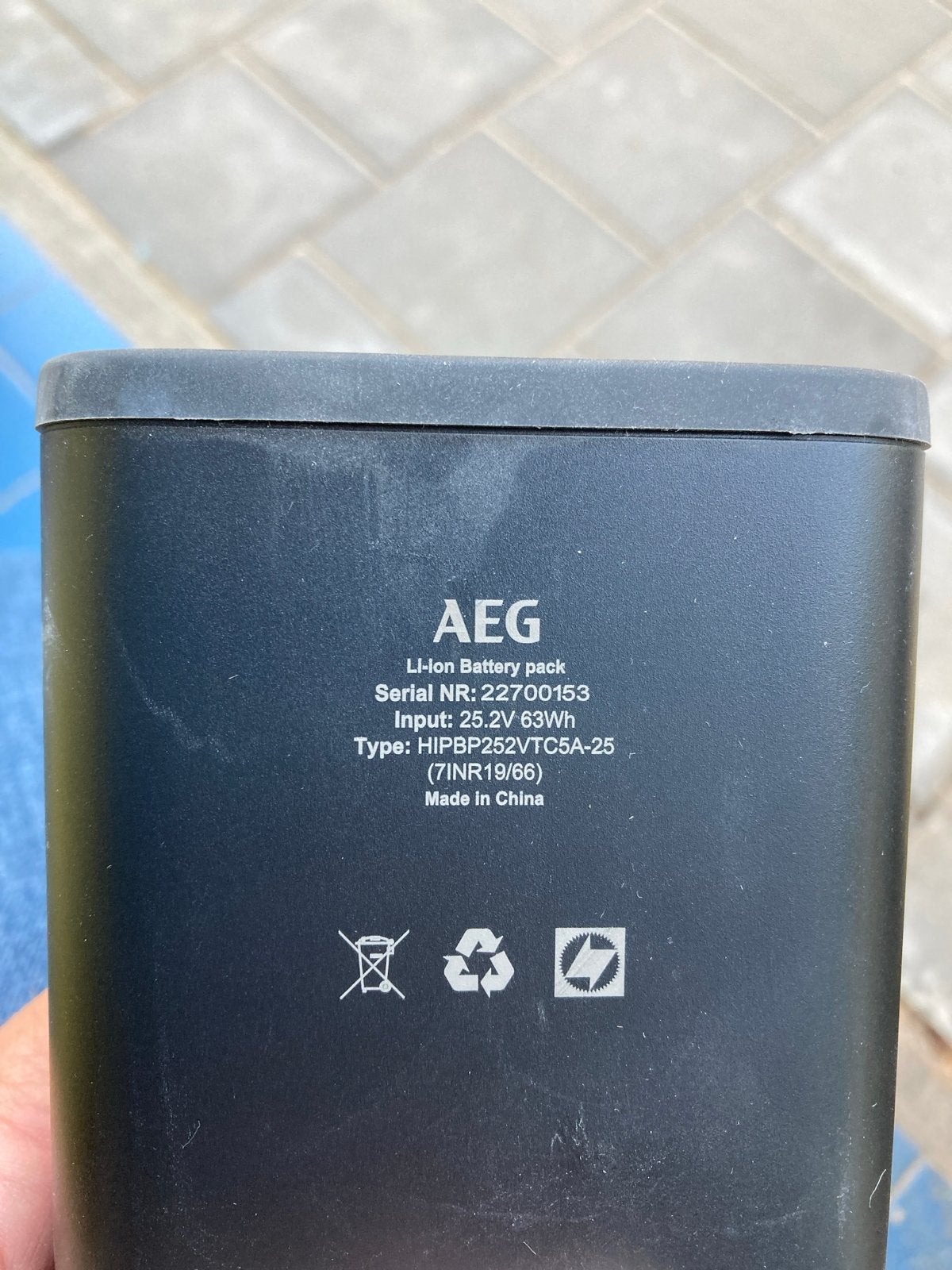 AEG Li-ion Accupack 25.2V 63Wh (HIPBP252VTC5A-25), Ophalen of Verzenden, Gebruikt