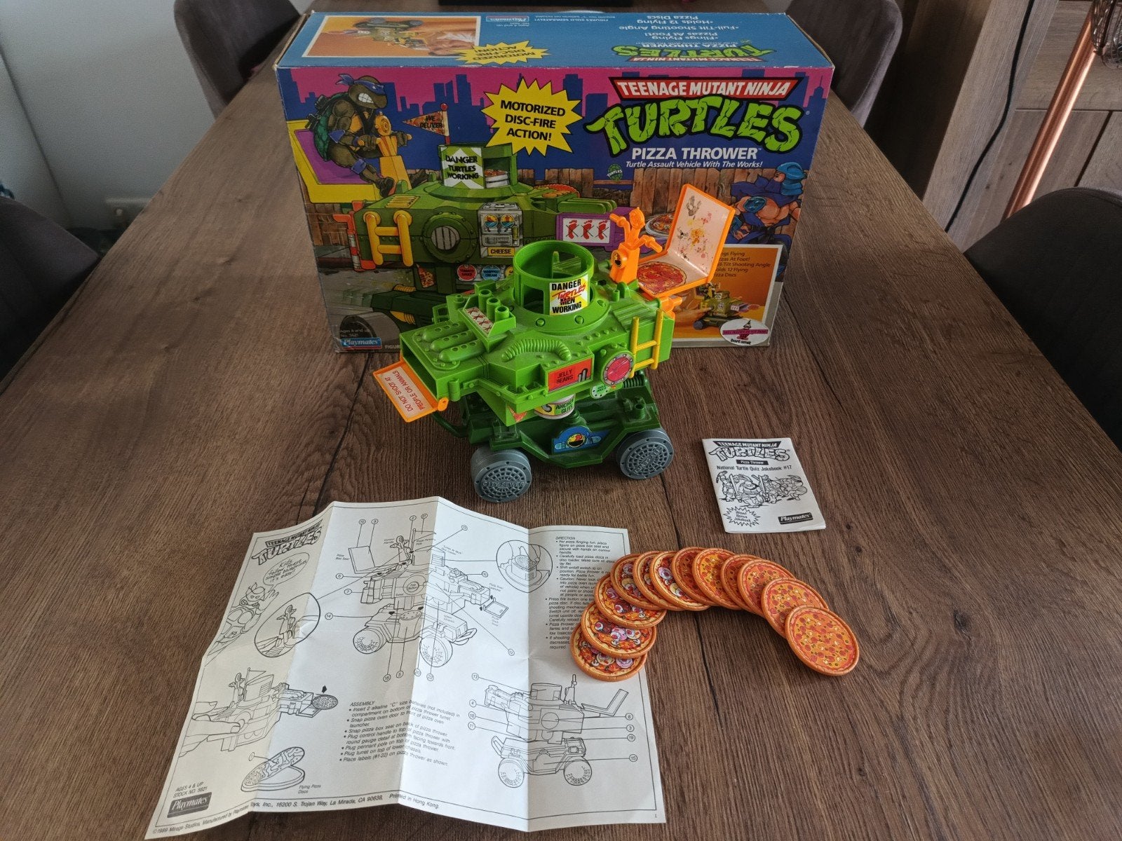Vintage Teenage Mutant Ninja Turtles Pizza Thrower compleet, Ophalen of Verzenden, Zo goed als nieuw