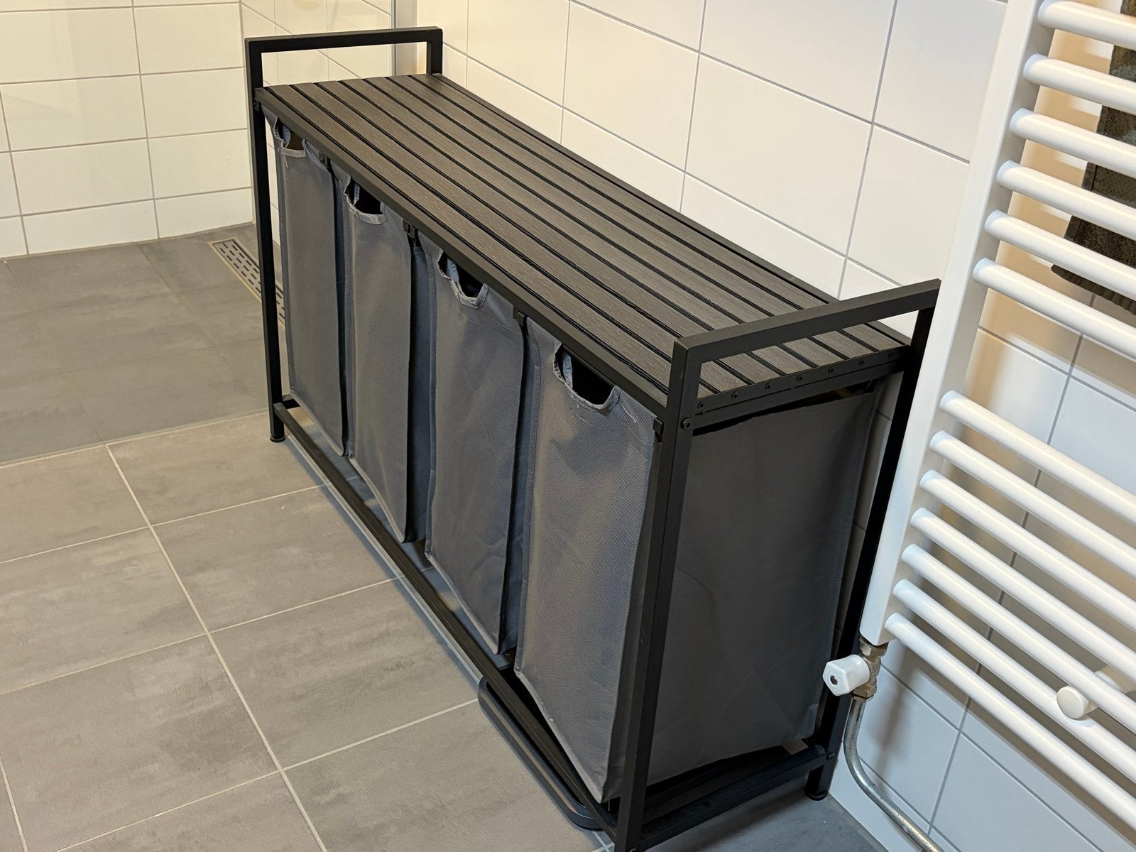 Wasmand Sorteerder met 4 Vakken en Plank, Ophalen, Zo goed als nieuw, Wasmand, Overige merken